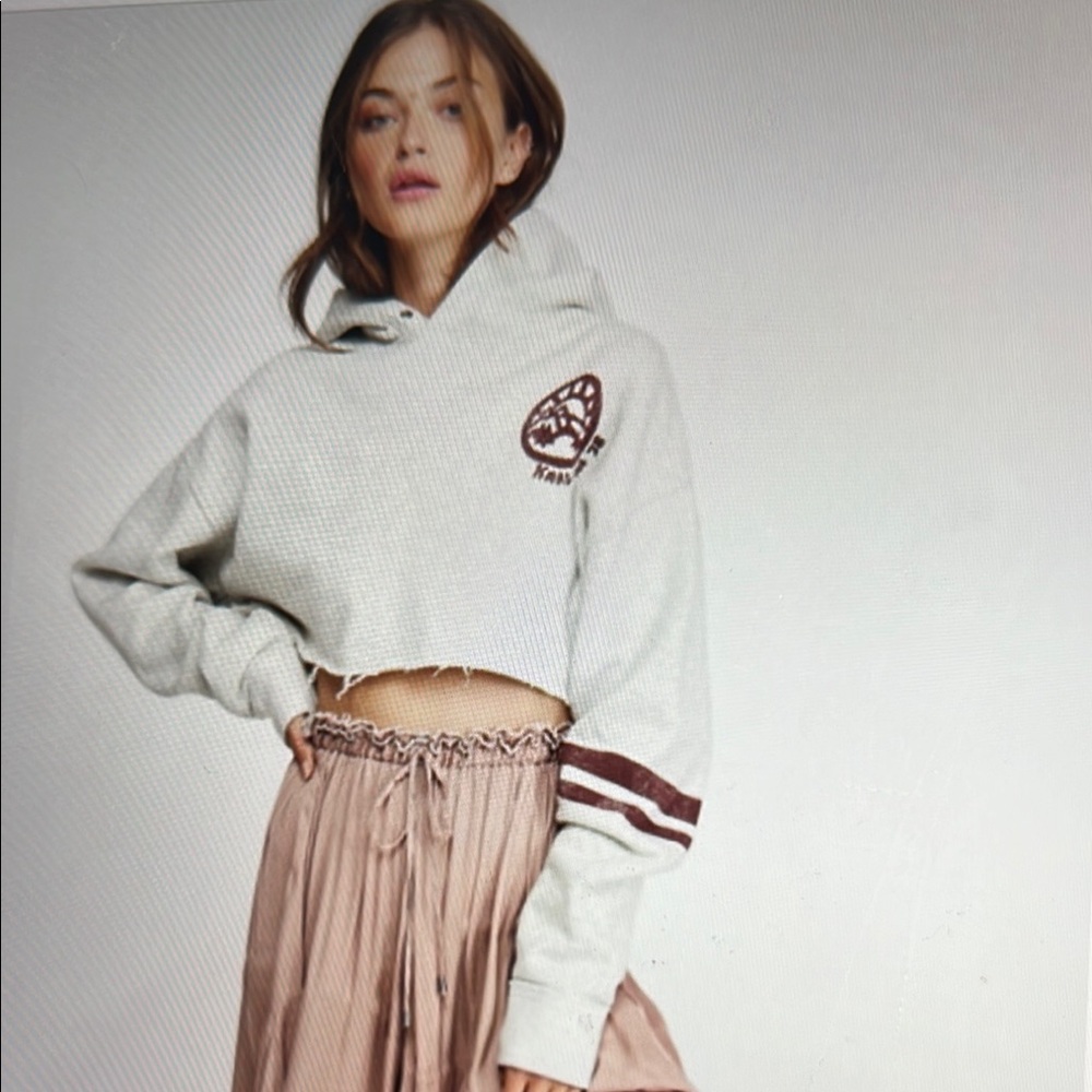 Free People Baldwin Cropped Hoodie